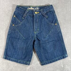 Pelle Pelle Denim Kids Size 5 Shorts Blue Embellished Pockets Jeans